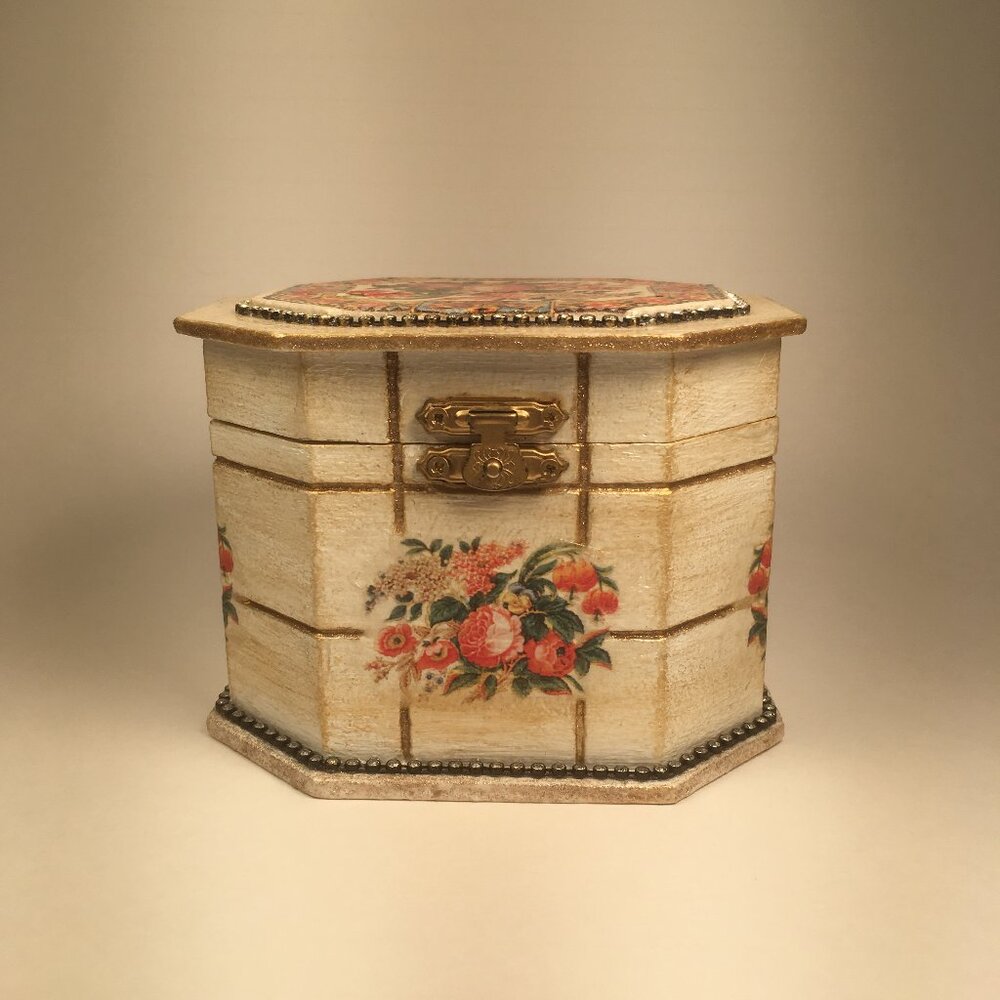 Jewel Box, Decoupaged, Hand made,